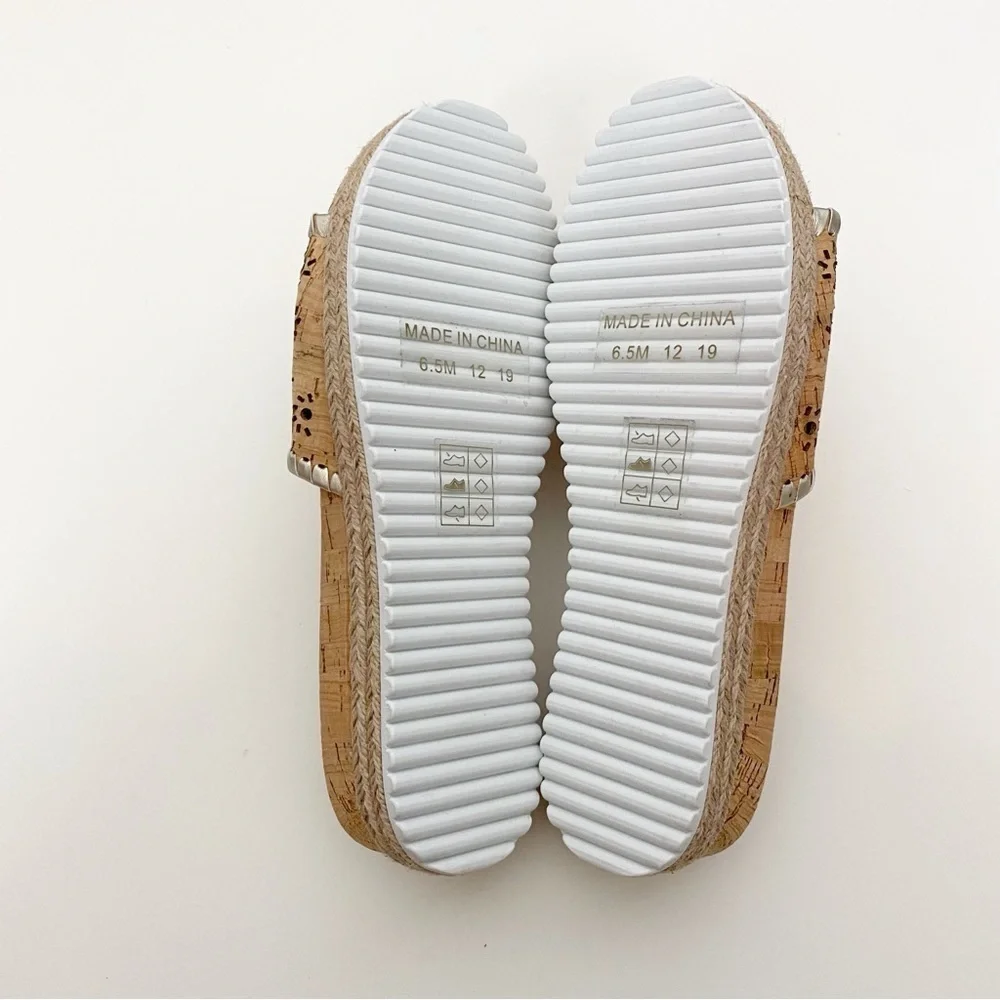 Jack Rogers Metallic Floral Espadrille Cork Slides